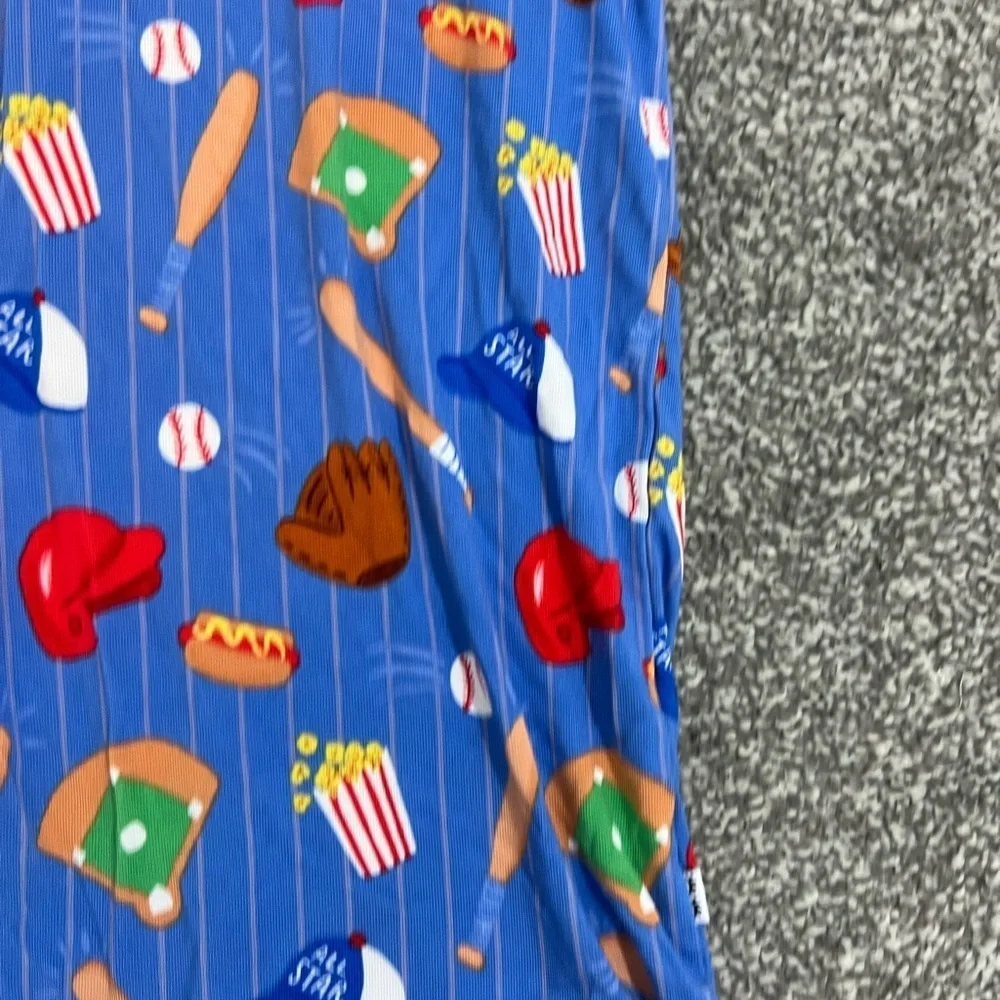 Little sleepies Blue Baseball Print Baby Romper 3T